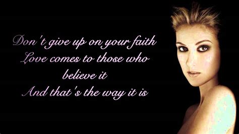 celine dion that's the way it is lyrics